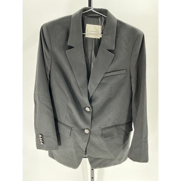 Everlane 'The Oversized' Black Tencel Lyocell Blazer Size 2 - Picture 2 of 4